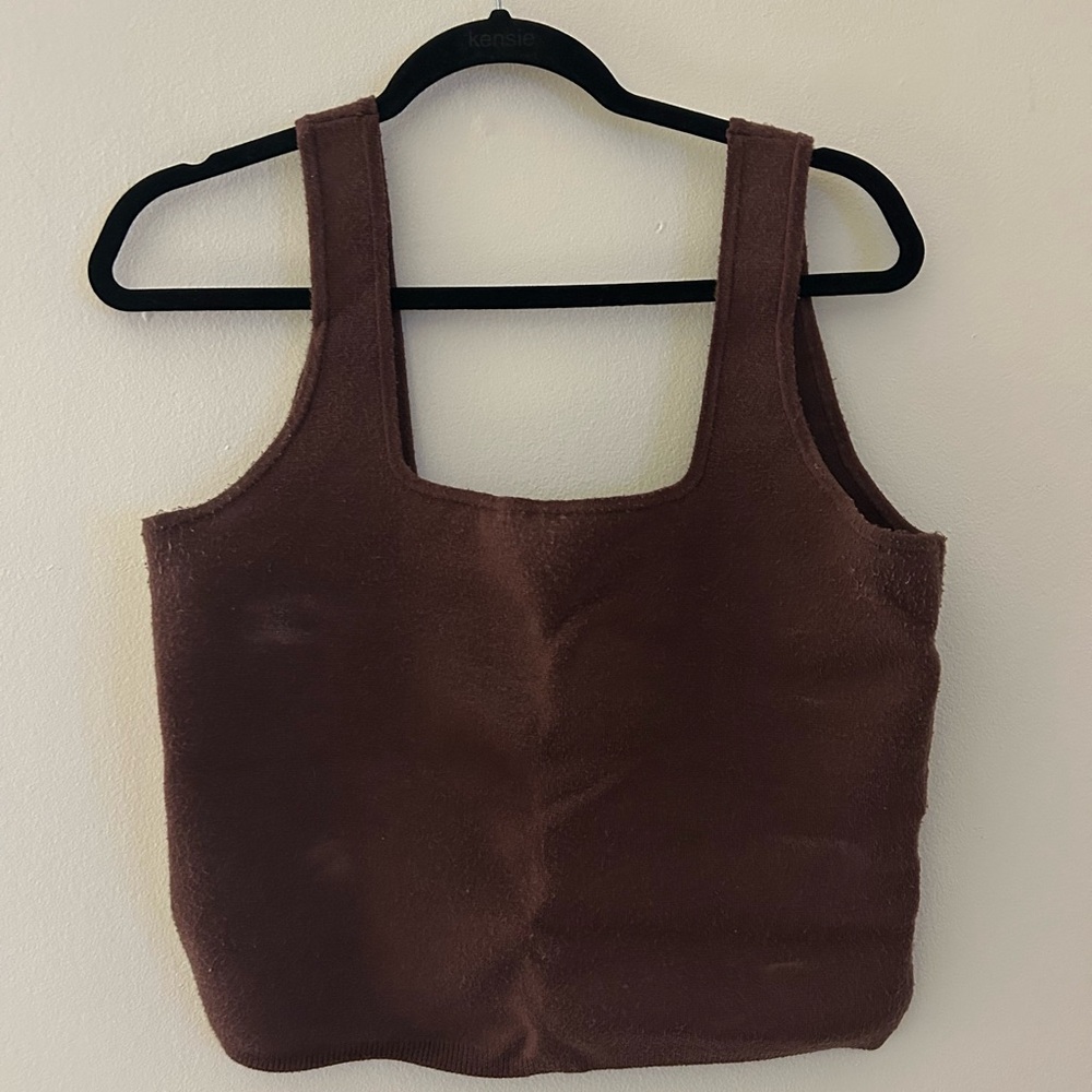 Abercrombie LuxeLoft Maroon Sweater Tank Squareneck size large